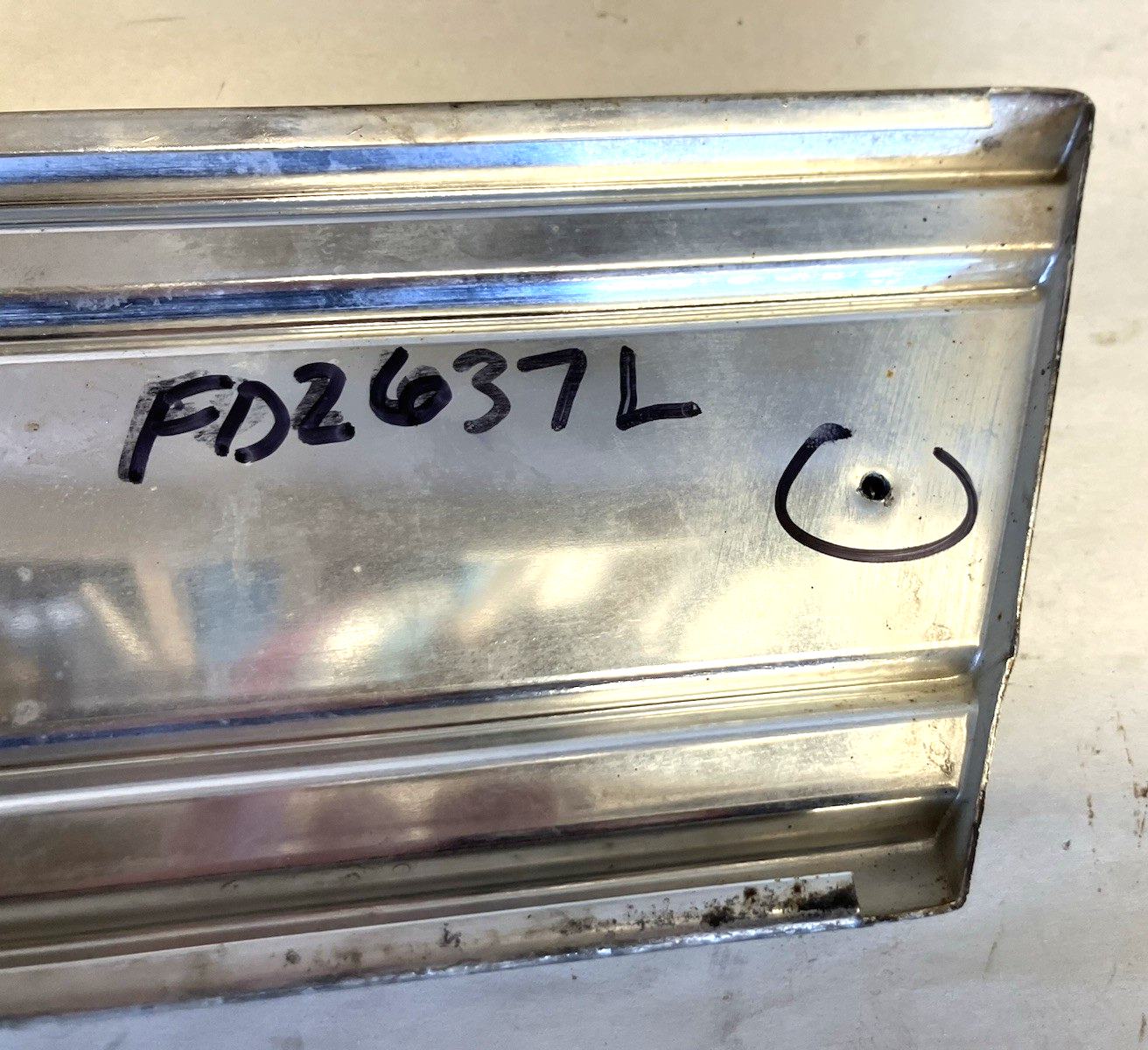 Left Front Fender Molding (behind wheel) 1981-90 Dodge Pickup and Ramcharger