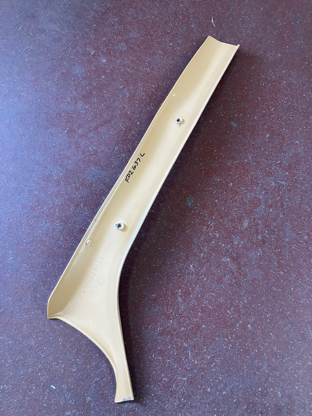Tan LH A-Pillar Molding Fitting 1981-93 Dodge Pickups and Ramchargers