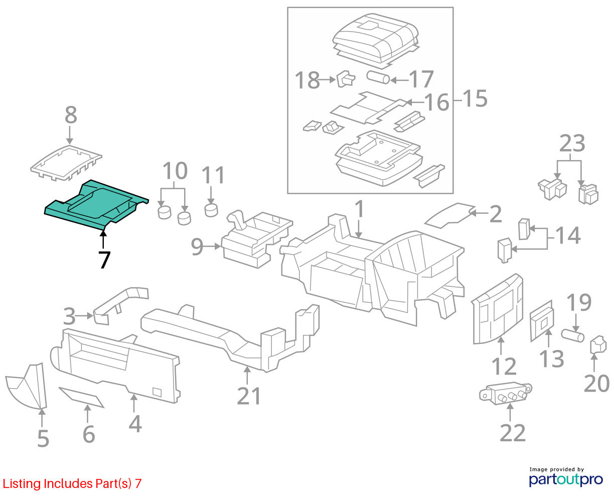 Center Console Cupholder Surround 2013-2015 Dodge Ram 1500 2500 3500 1HS041A9AG