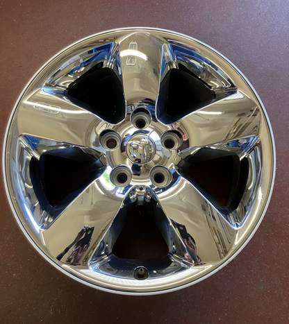 2013-24 Ram 1500 Classic (5 Lug) 5 Spoke 20X8 Chrome Clad Aluminum Wheel.