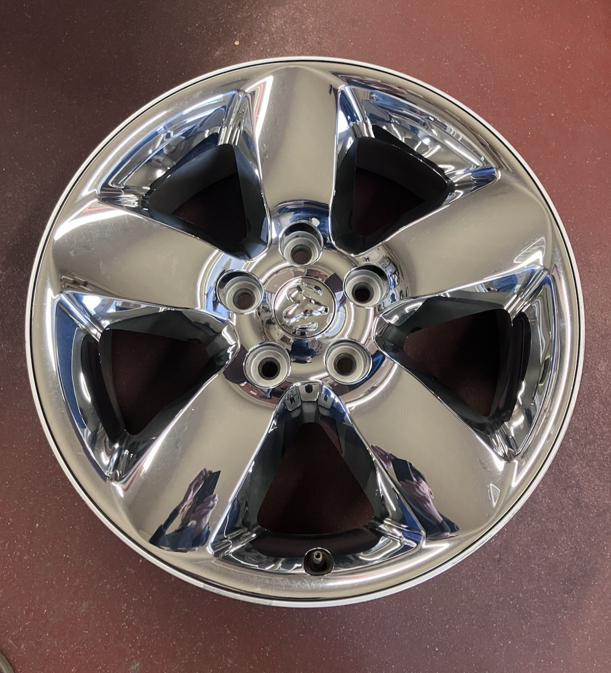 2013-24 Ram 1500 Classic (5 Lug) 5 Spoke 20X8 Chrome Clad Aluminum Wheel.