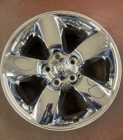 2013-24 Ram 1500 Classic (5 Lug) 5 Spoke 20X8 Chrome Clad Aluminum Wheel.