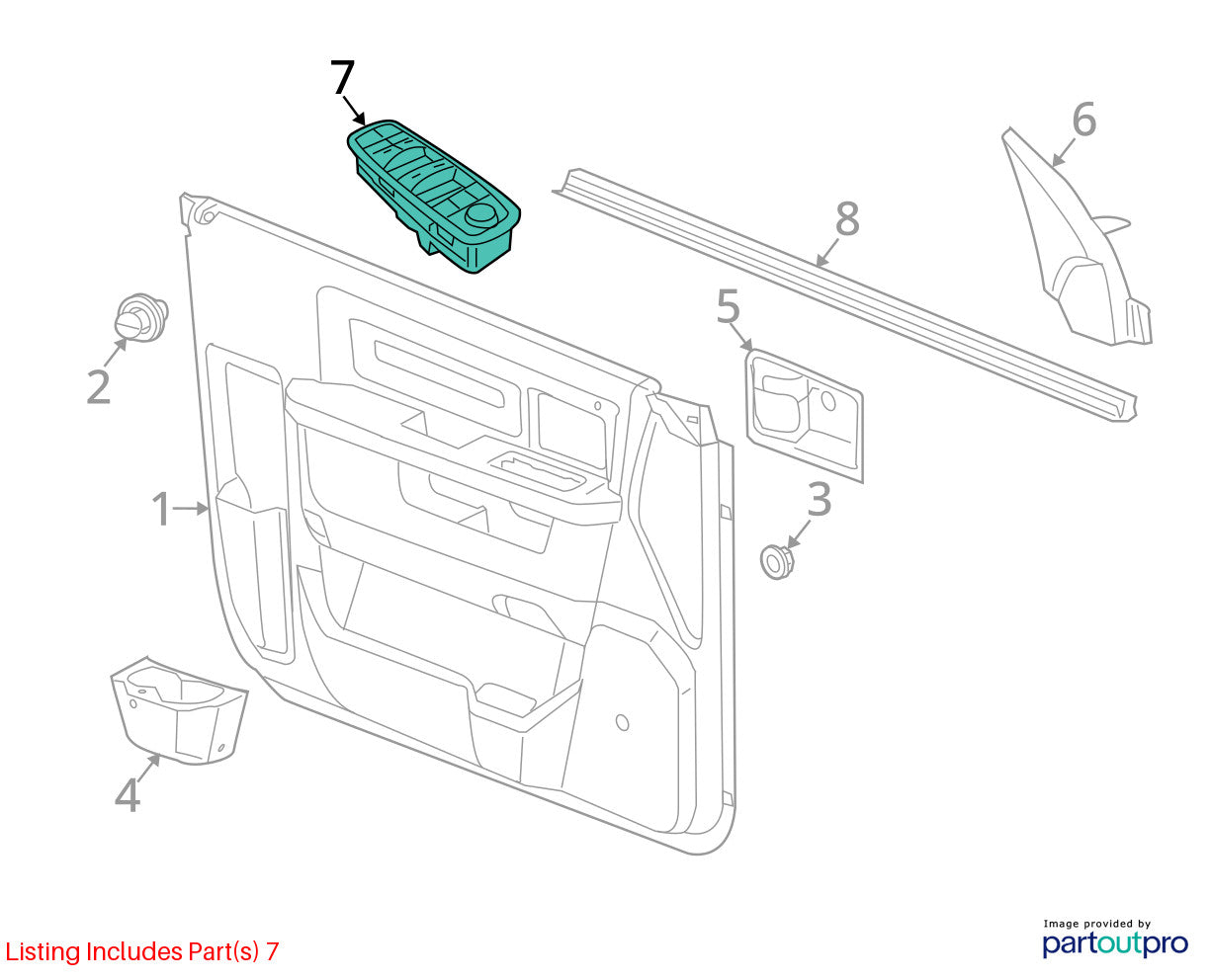 Driver Left Side Lock Window Switch 13-18 Ram Truck 19+ Class 2 Door 68148893AB