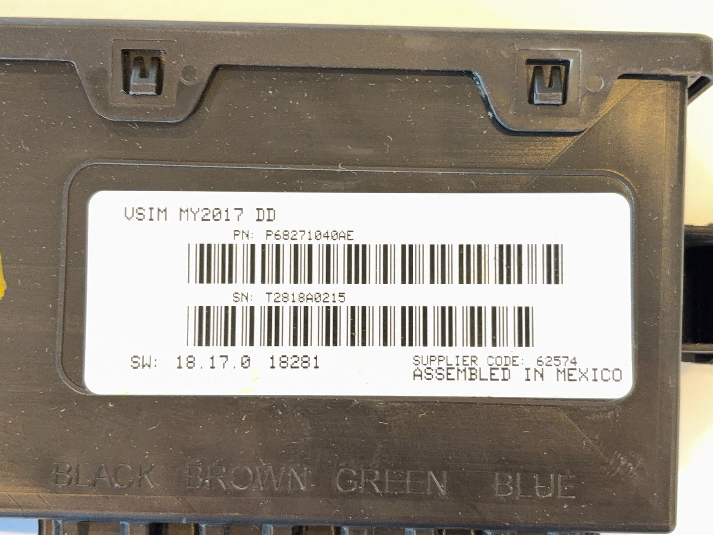 Vehicle Systems Interface Module 2017-2018 Ram 2500 3500 68271040AE