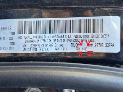 Rear Center Headrest 2013-2018 Ram 1500 2500 3500 2019+ Classic 5NA61LA8AA MJX8