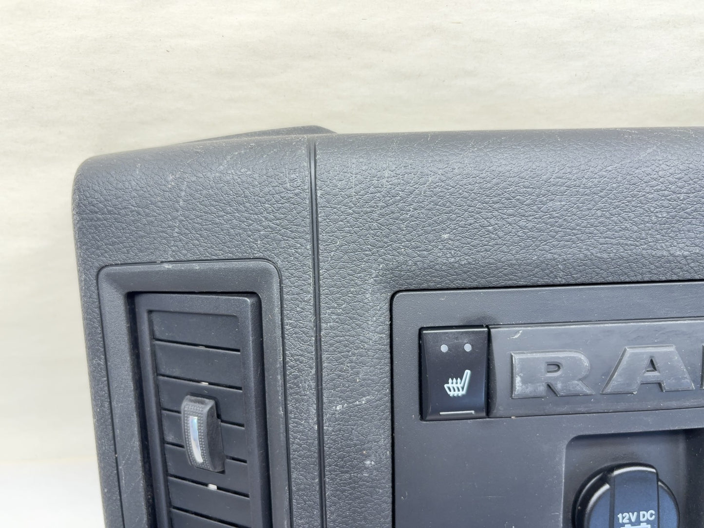 Center Console Rear End Trim Cap w Heated Seats 2013-18 Ram 1500 2500 3500 Black