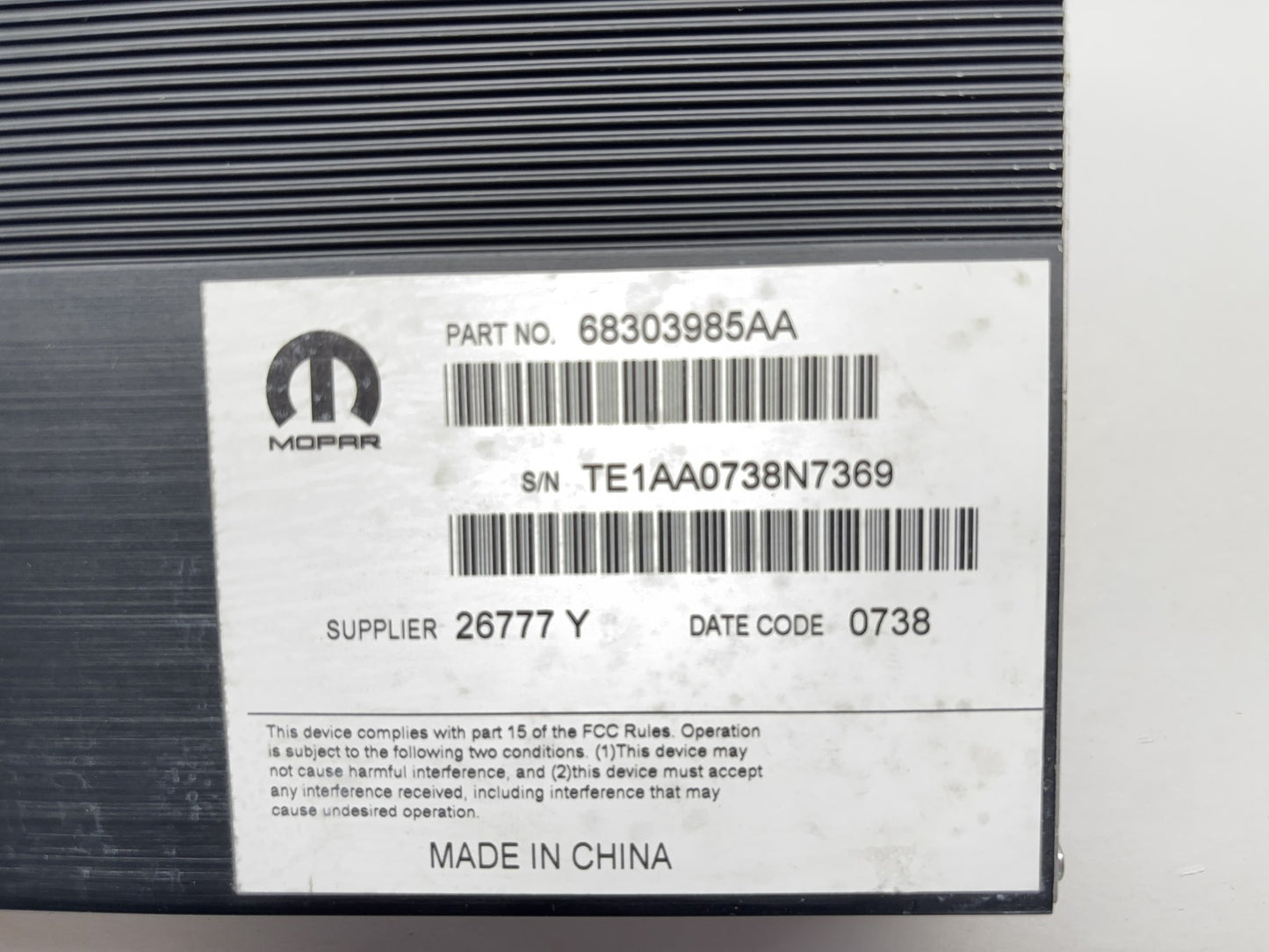 Factory Amplifier 2013-18 Ram 1500 17-18 Ram 2500 3500 68303985AA 10 Speaker Sys