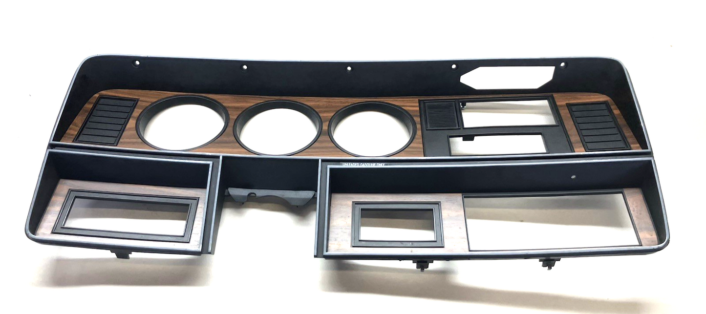 1981-1987 Dodge Ram Woodgrain A/C Delete Instrument Cluster Bezel.