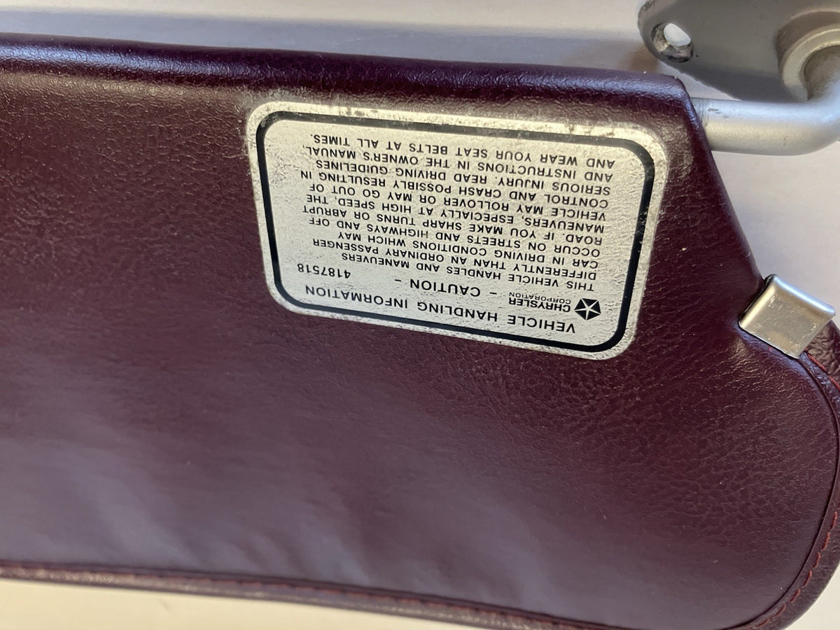 Sun Visors, 1981-1993 Dodge 150 250 350 Ramcharger, Maroon