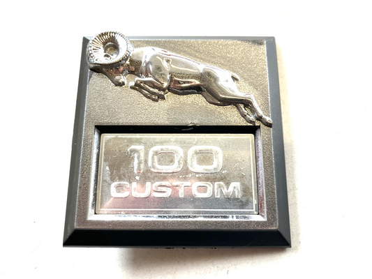 100 Custom Emblem, 1981-1990 Dodge Pickup, Used
