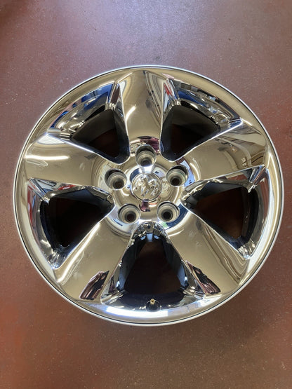 2013-24 Ram 1500 Classic (5 Lug) 5 Spoke 20X8 Chrome Clad Aluminum Wheel.