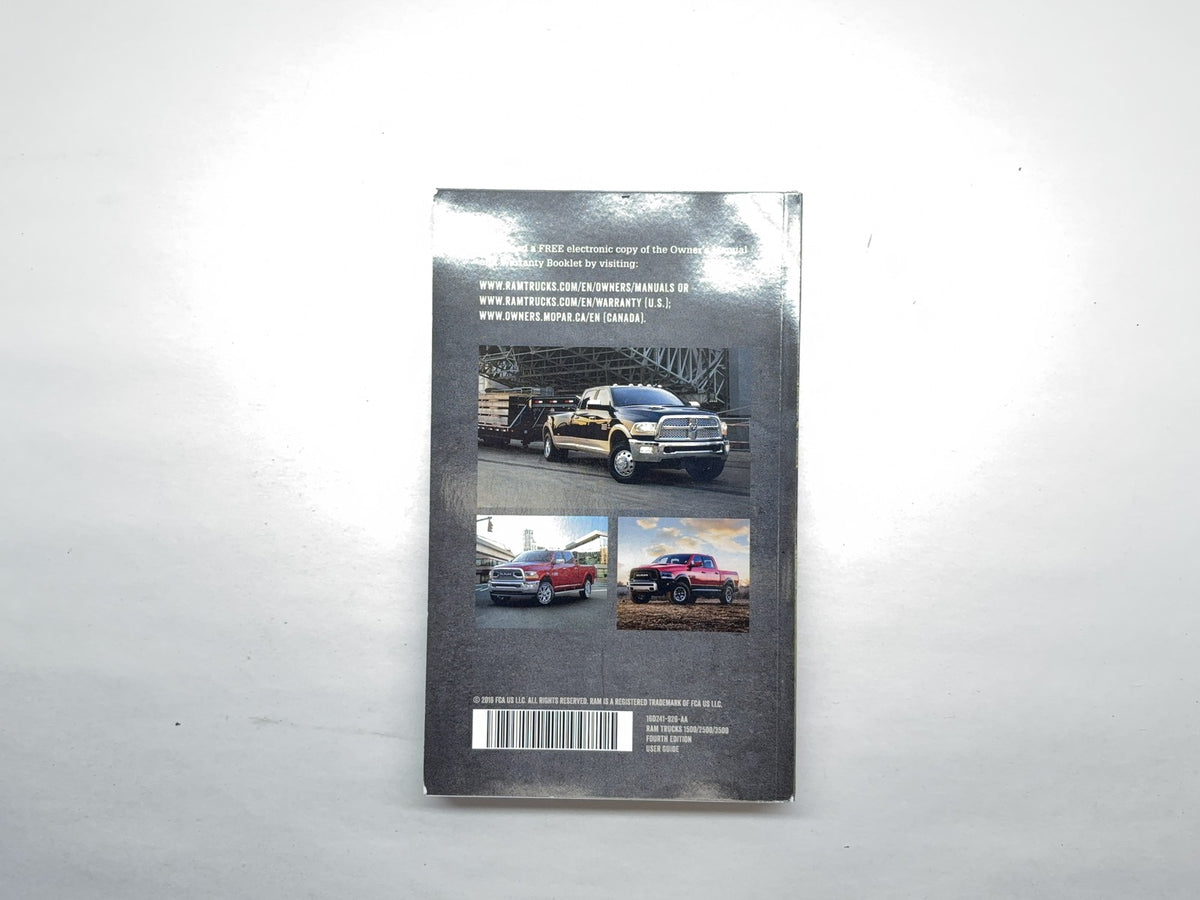 Owner's Manual 2016 Ram 1500 2500 3500 Gas and Diesel Engines Case DVD 4th Ed