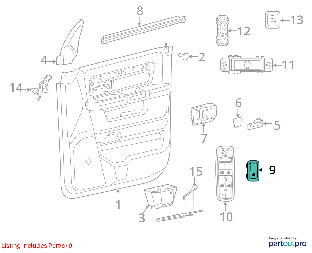 2019-2023 Ram 1500 2500 3500 Rear Window Switch 68214156AC