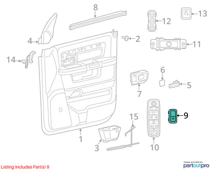 2019-2023 Ram 1500 2500 3500 Rear Window Switch 68214156AC