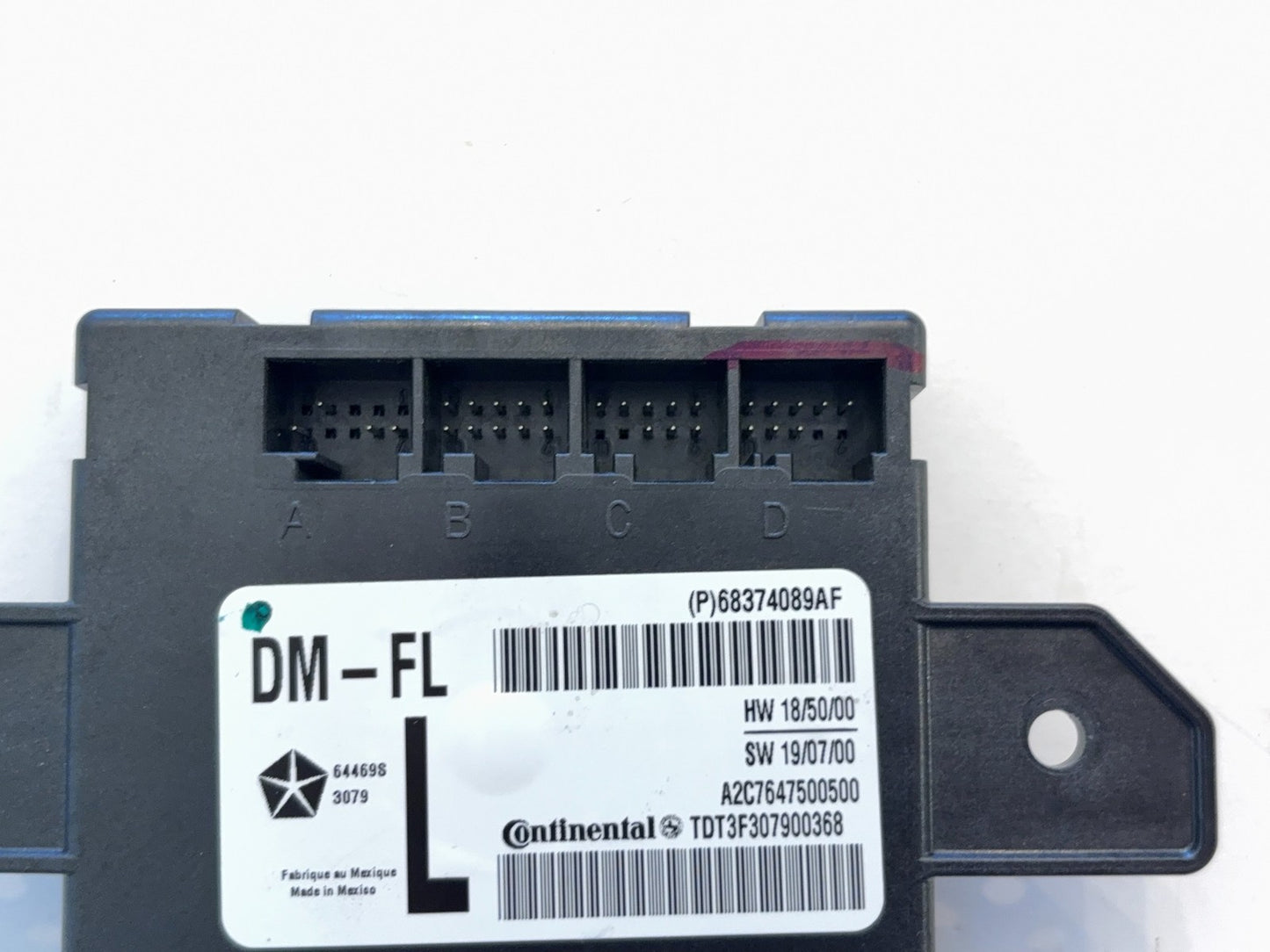 Left Driver Door Module, 2019-2020 Ram 2500 3500 68374089AF Manual Fold