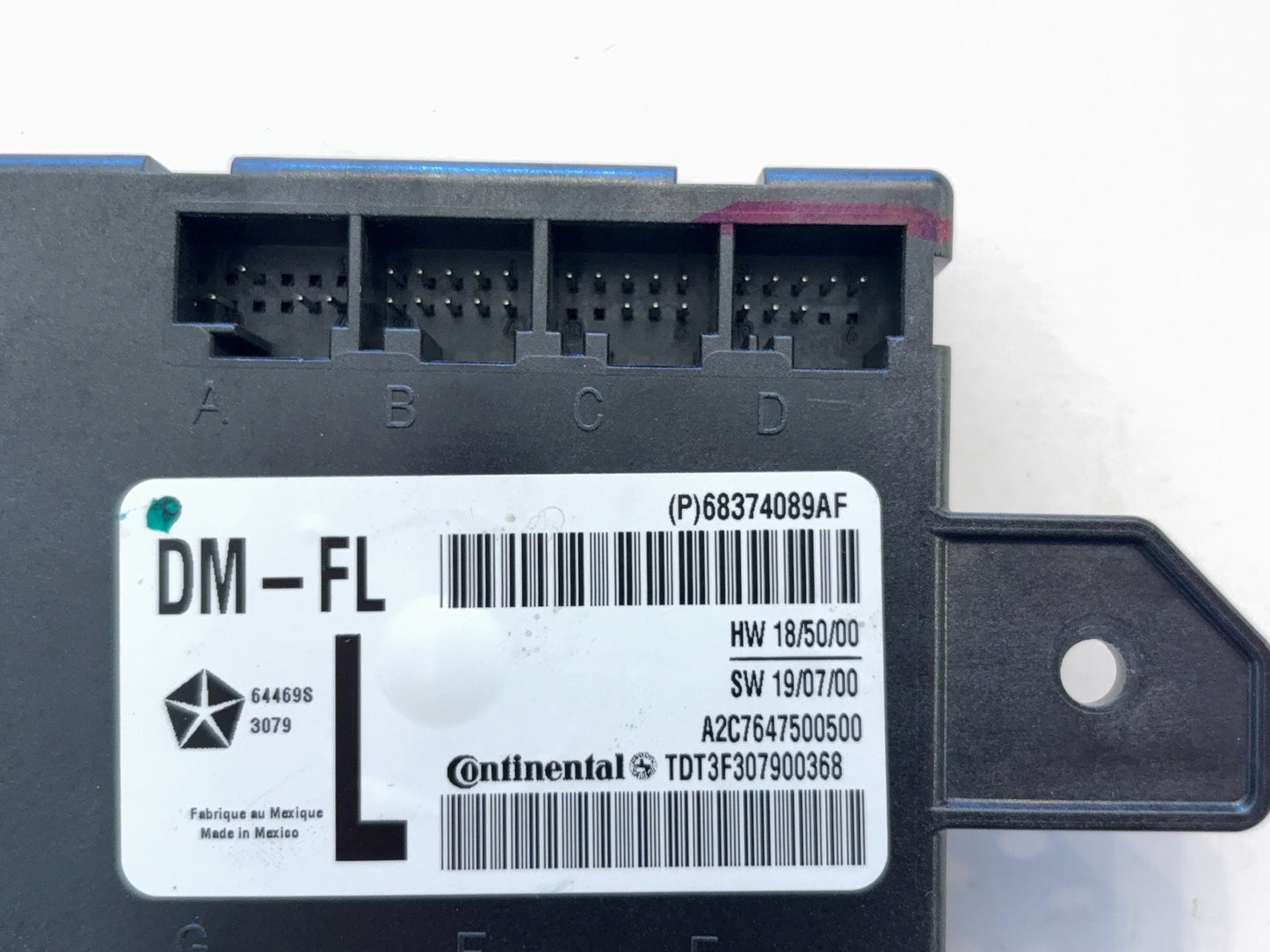 Left Driver Door Module, 2019-2020 Ram 2500 3500 68374089AF Manual Fold