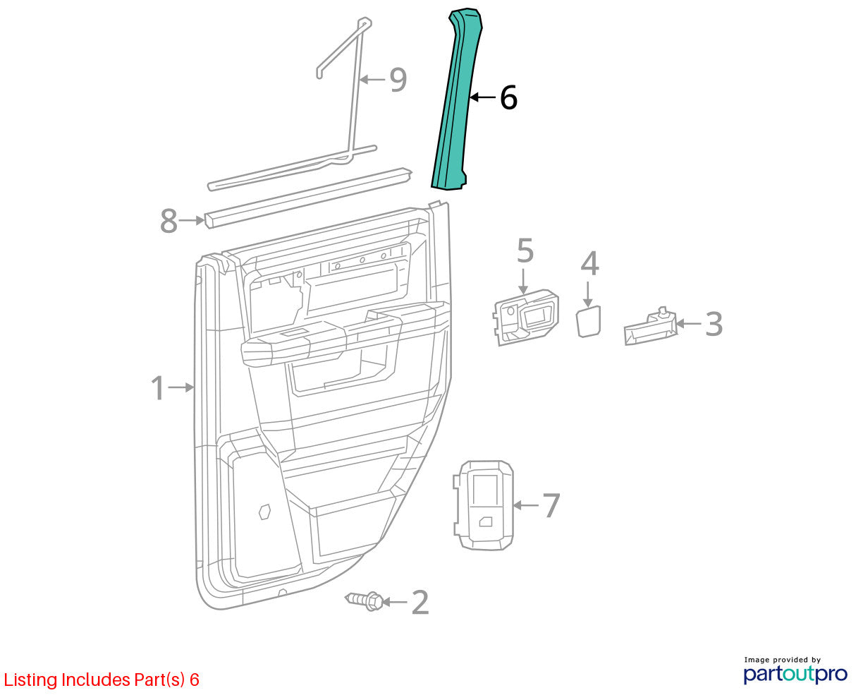 Left Side Rear Door Fixed Glass Cover 2020 Dodge Ram 2500 3500 CREW 1GD83HL1AC