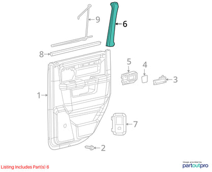 Left Side Rear Door Fixed Glass Cover 2020 Dodge Ram 2500 3500 CREW 1GD83HL1AC