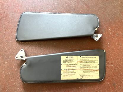 Sun Visors, 1989-1993 Dodge 250 350, Gray with Diesel Starting Instructions