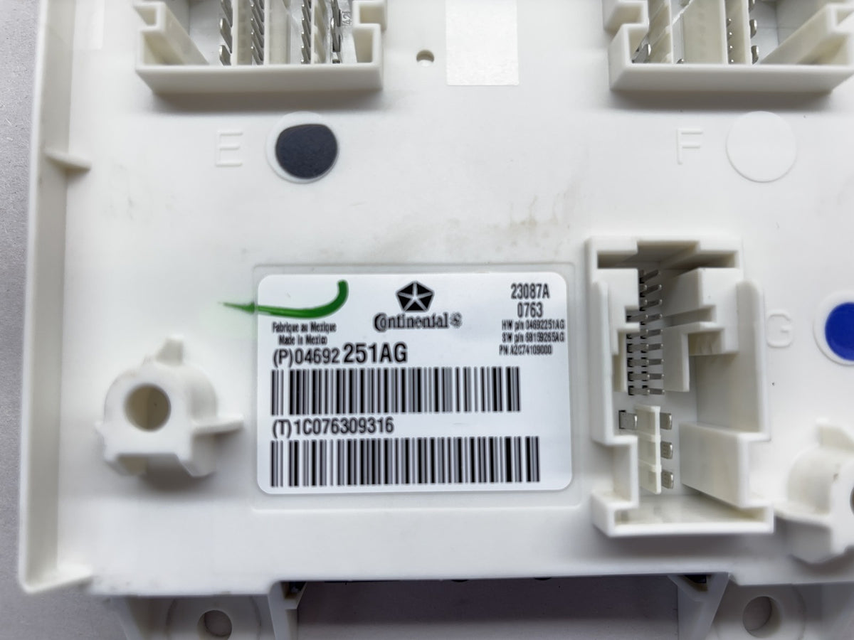 Body Control Module, BCM, 2013 Ram 1500 4692251AG Used OEM Requires Reprogram