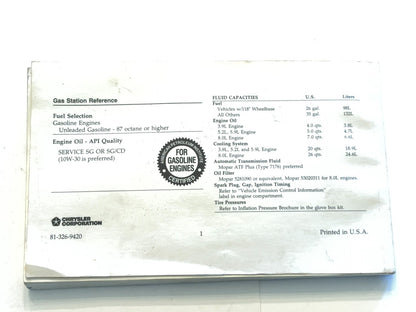 Owner's Manual with Case, 1994 Ram 1500 2500 3500 V6 V8 Gasoline Engines