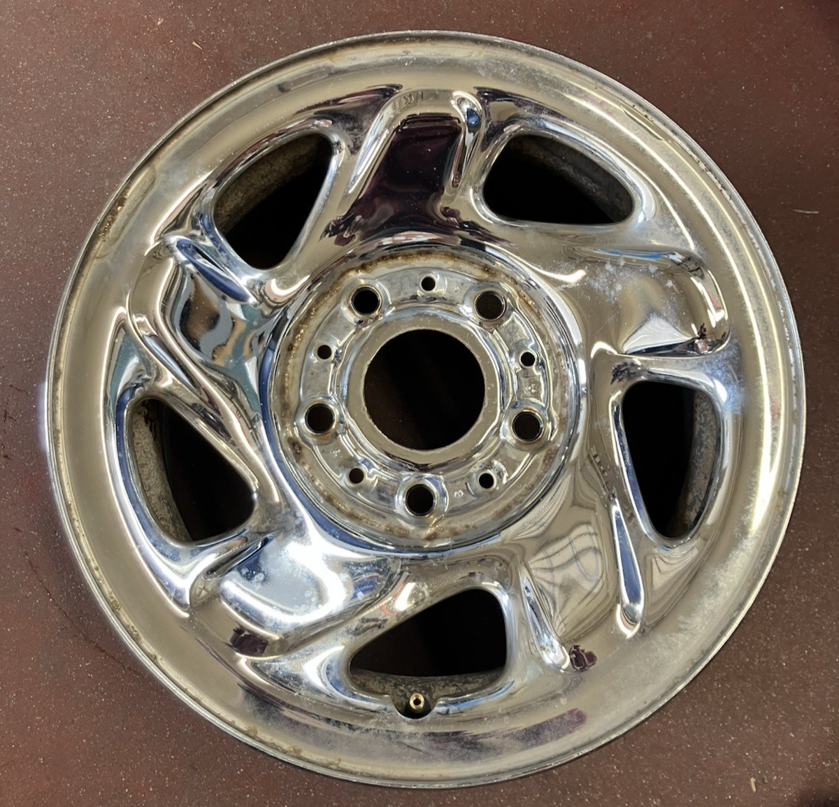 1994-01 Dodge 16x7 Chrome Steel Wheel. P/N 52057938AB. Interchange # 560-2039