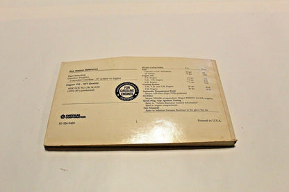 Owner's Manual, 1994 Ram 1500 2500 3500 Gasoline Engine