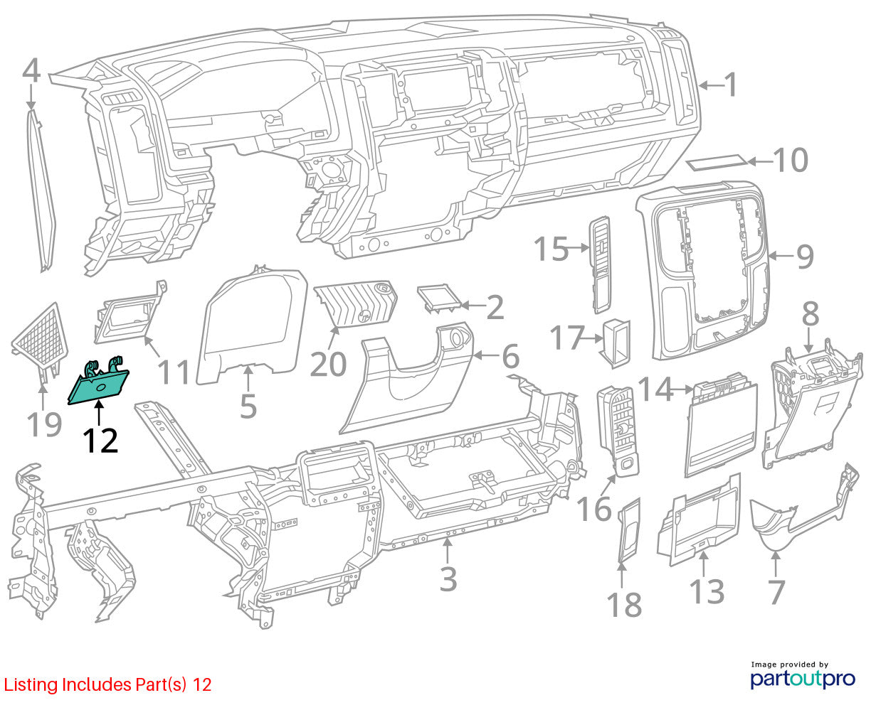 Parking Brake Release Handle 2013-2018 Ram 1500 2500 3500 19+ Classic 1NL97DX9AC