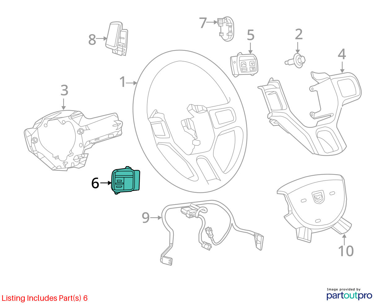 Driver Left Side Steering Wheel EVIC UConnect Switch 13-18 Ram Truck 56054449AA