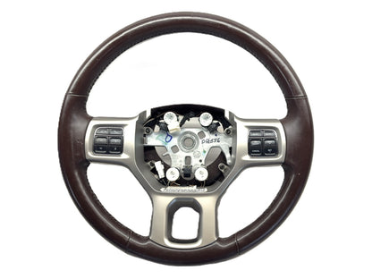 Heated Leather Steering Wheel 2013-2018 Ram 1500 2500 3500 Brown U1 *Light Wear*