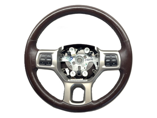 Heated Leather Steering Wheel 2013-2018 Ram 1500 2500 3500 Brown U1 *Light Wear*