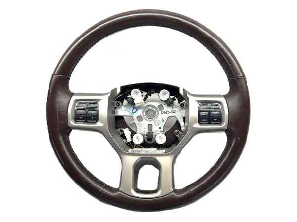 Heated Leather Steering Wheel 2013-2018 Ram 1500 2500 3500 Brown U1 *Light Wear*