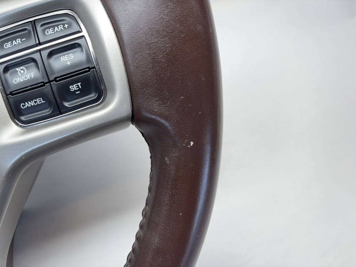 Heated Leather Steering Wheel 2013-2018 Ram 1500 2500 3500 Brown U1 *Light Wear*