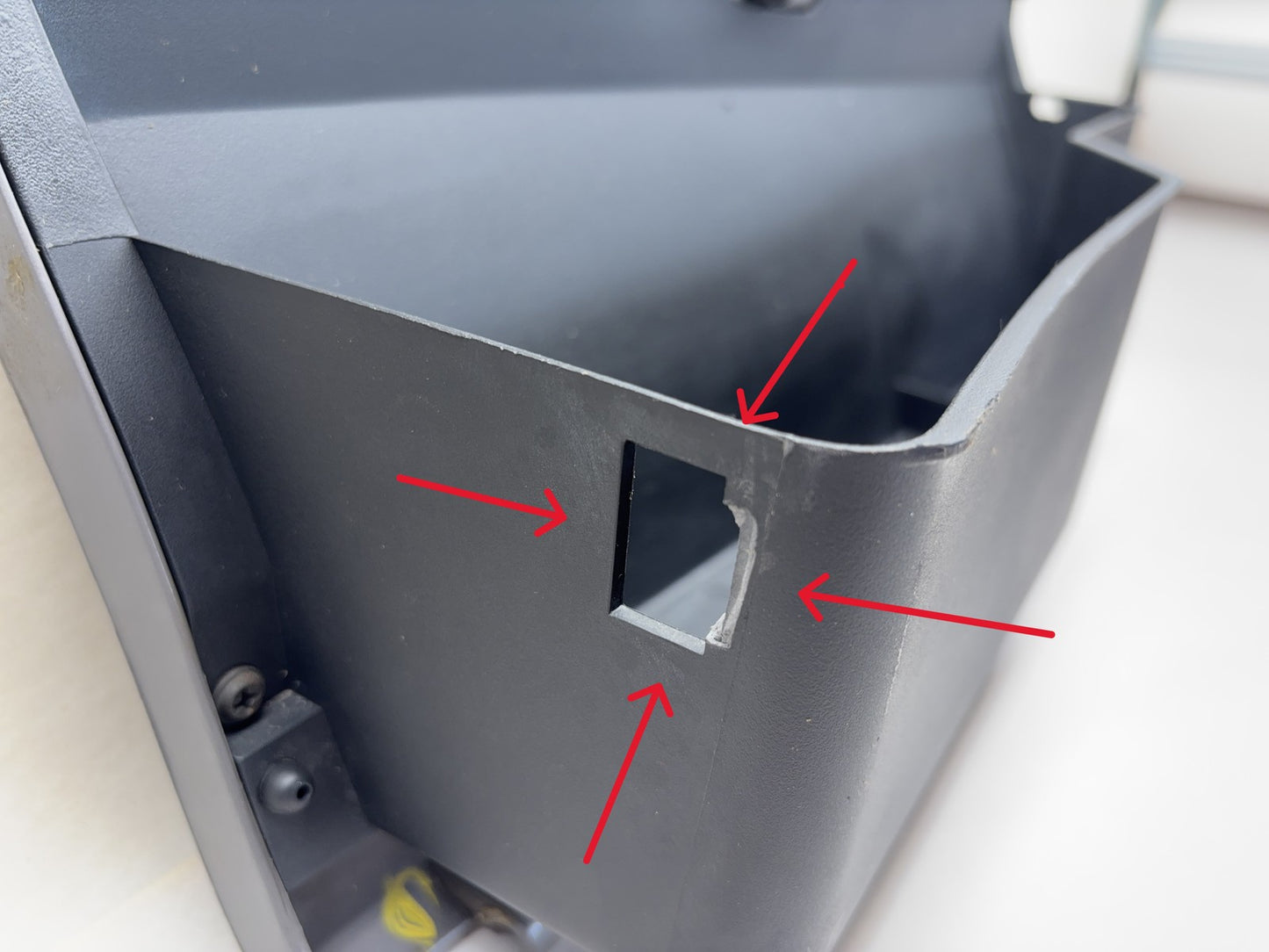 Glove Box Door, 1994-1997 Dodge Ram 1500 2500 3500, Gray Quartz 5CU62PD5 *crack*