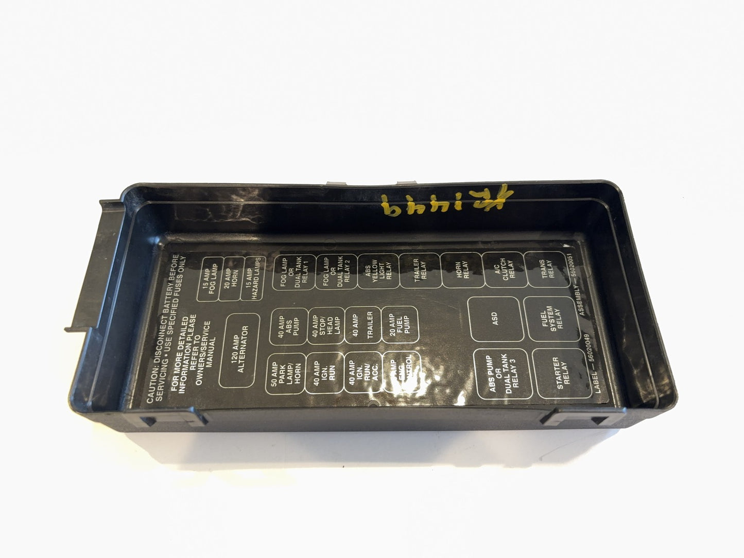 Fusebox Lid, Engine Fuse Cover, 1994-1996 Ram 1500 2500 3500 56020049 56020051