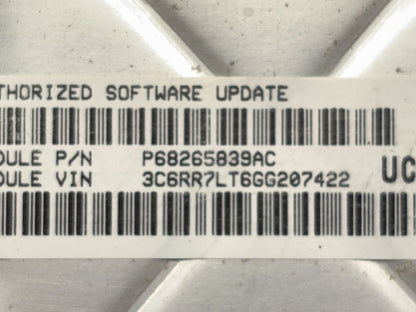 Engine Computer, ECU PCM ECM 2016-18 Ram 1500 5.7 8-SPD 68243303AA 68265839AC