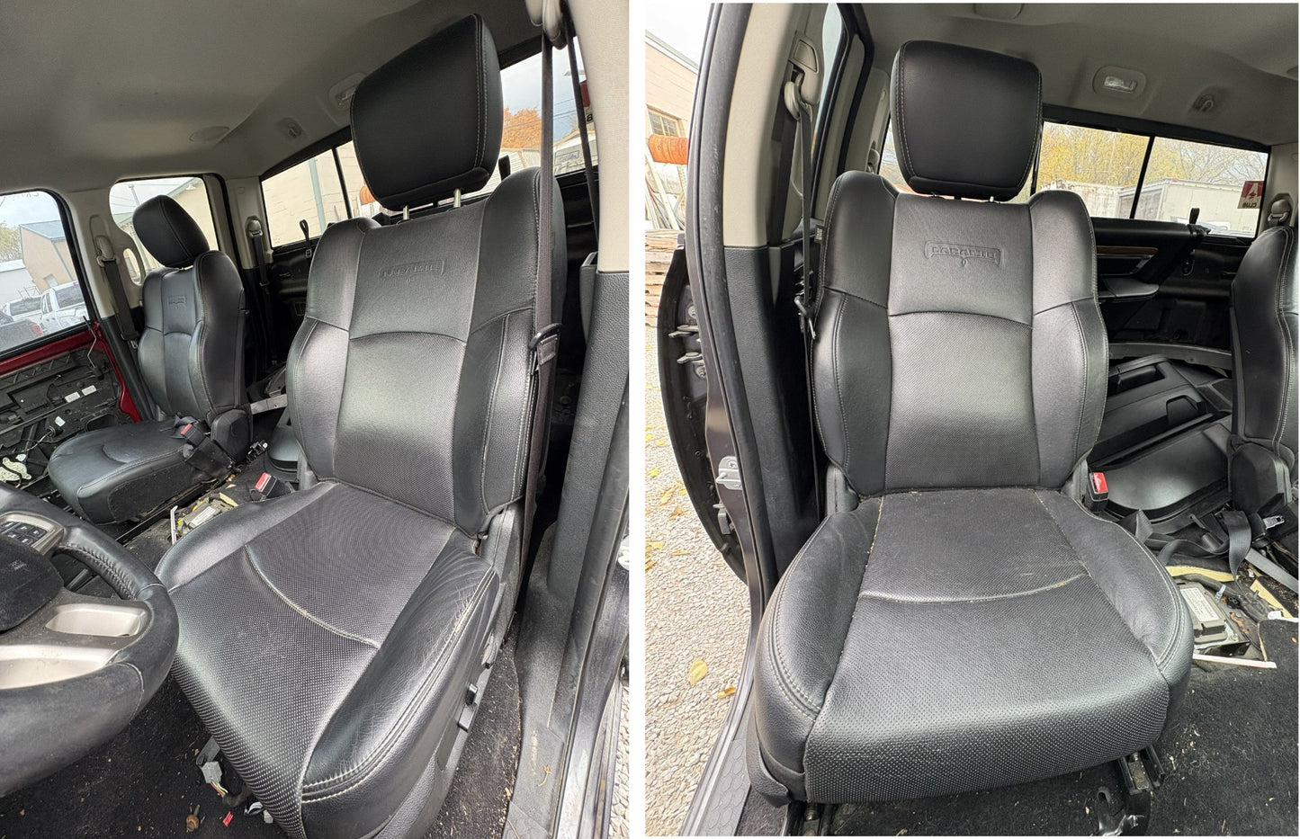 Black Leather Front Seats, 2013-2018 Ram 1500 2500 3500 Htd Vent Mem *NO SHIP