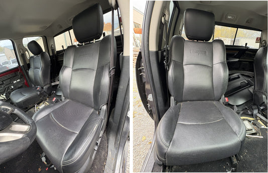 Black Leather Front Seats, 2013-2018 Ram 1500 2500 3500 Htd Vent Mem *NO SHIP